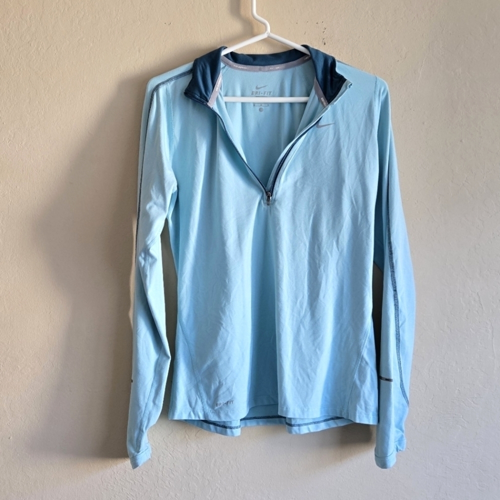 Nike Element 1/4 Zip Pullover Sweatshirt Running Dri-Fit Light Blue Size Medium